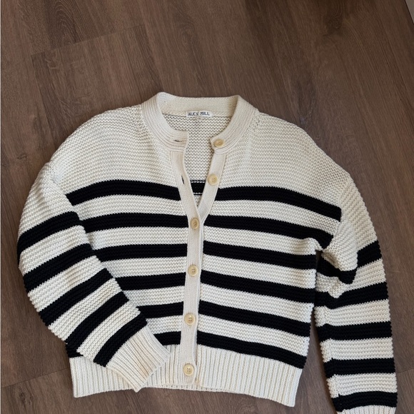 Alex Mill Cardigan in Cream and Black - Picture 3 of 3